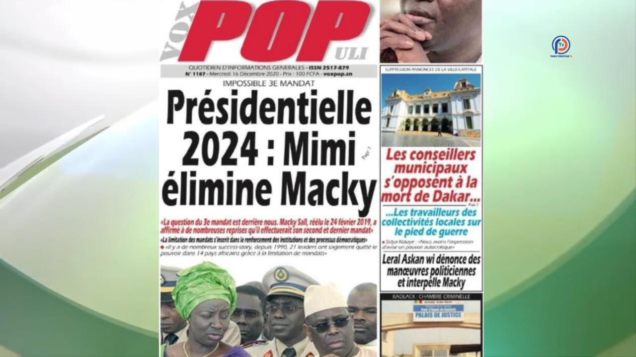 Revue de Presse du 16 Décembre 2020 : La question du 3e mandat revient en force dans les journaux