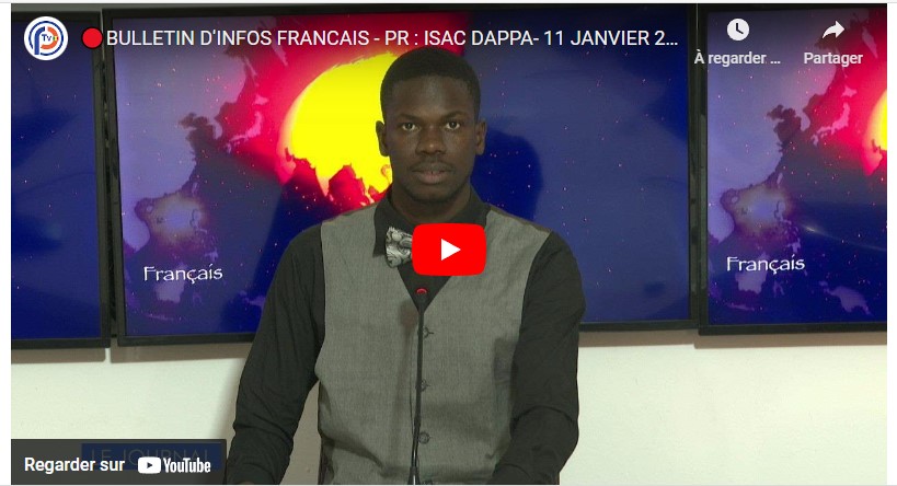 VIDEO – Flash Infos de 13H du 11 Janvier 2023 (Français)