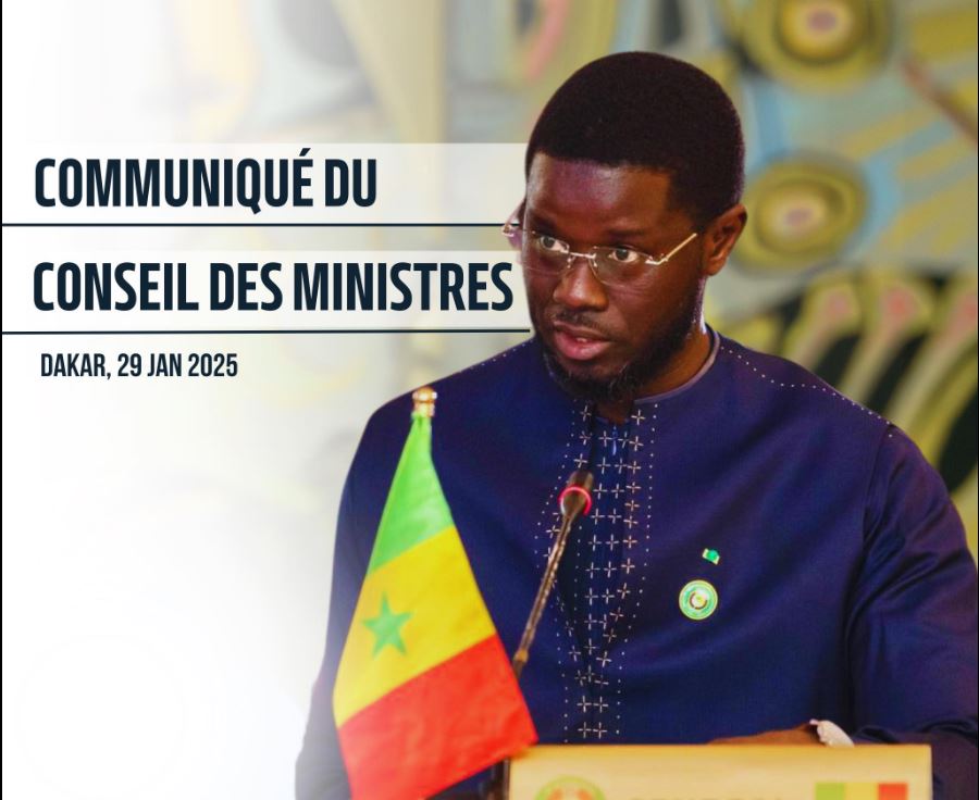 Voici le Communiqué du Conseil des ministres du Mercredi 29 janvier