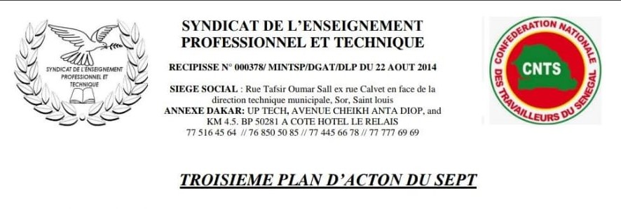 Formation Professionnelle – Le SEPT annonce un 3èm plan d’action ce Mercredi