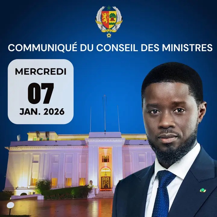 Voici le communiqué du conseil des ministres du mercredi 07 Janvier 2026