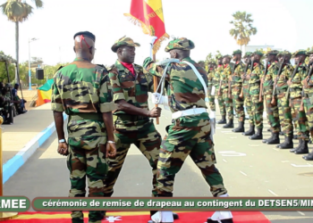Thiès – Cérémonie de Remise de Drapeau au contingent Sénégalais en partance pour la RCA